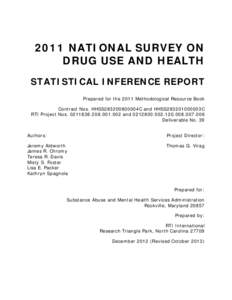 NSDUH MRB 2011 Statistical Inference Report (External)