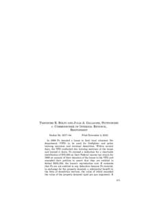 THEODORE R. ROLFS AND JULIA A. GALLAGER, PETITIONERS v. COMMISSIONER OF INTERNAL REVENUE, RESPONDENT Docket No. 9377–04.  Filed November 4, 2010.