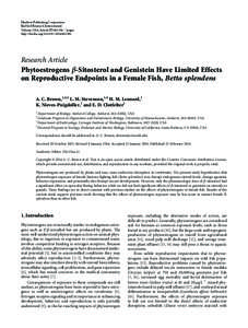 Phytoestrogens β-Sitosterol and Genistein Have Limited Effects on Reproductive Endpoints in a Female Fish, Betta splendens
