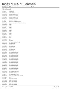 Index of NAPE Journals Vol/No/Page Title  Precis