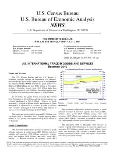 U.S. Census Bureau U.S. Bureau of Economic Analysis NEWS U.S. Department of Commerce • Washington, DC[removed]FOR IMMEDIATE RELEASE