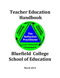 Teacher Education Handbook Bluefield College School of Education March 2014