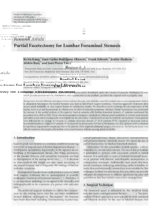 Partial Facetectomy for Lumbar Foraminal Stenosis