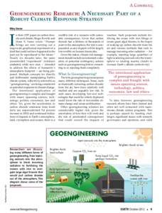 Climate change policy / Environment / Global warming / Emissions reduction / Solar radiation management / Cloud condensation nuclei / Carbon dioxide removal / Stratospheric sulfate aerosols / Stratospheric Particle Injection for Climate Engineering / Planetary engineering / Climate change / Geoengineering