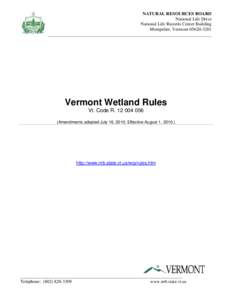 NATURAL RESOURCES BOARD National Life Drive National Life Records Center Building Montpelier, Vermont[removed]________________________________________________________________________  