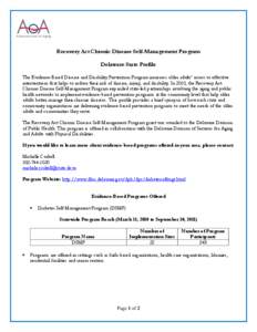 Evidence-Based Program Delaware State Profile