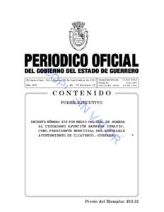 Martes 28 de Septiembre de[removed]PERIODICO OFICIAL DEL ESTADO DE GUERRERO
