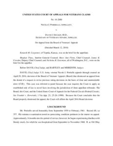 UNITED STATES COURT OF APPEALS FOR VETERANS CLAIMS NoNICOLO J. PORRIELLO, APPELLANT, V.  DAVID J. SHULKIN, M.D.,