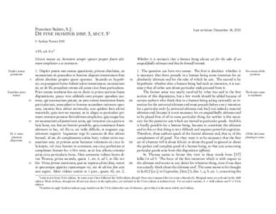 Francisco Suárez, S. J. DE FINE HOMINIS DISP. 3, SECT. 51 © Last revision: December 18, 2010