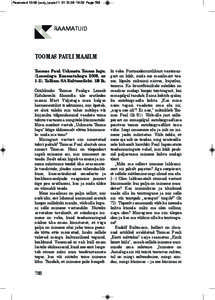 Raamatud[removed]uus)_Layout[removed]:03 Page 788  RAAMATUID TOOMAS PAULI MAAILM Toomas Paul. Uskmatu Tooma lugu.