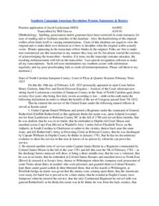 Southern Campaign American Revolution Pension Statements & Rosters Pension application of Jacob Lockerman S8854 fn10NC Transcribed by Will Graves[removed]Methodology: Spelling, punctuation and/or grammar have been corre