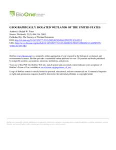 Physical geography / Aquatic ecology / Wetland / Wetlands / Solid Waste Agency of Northern Cook Cty. v. Army Corps of Engineers / Ecology of the Sierra Nevada / Wet meadow / Rainwater Basin / Marsh / Nebraska / Water / Fluvial landforms