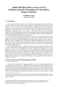 Phonology / Bilingualism / Second-language acquisition / Critical period hypothesis / Second language / English as a foreign or second language / Accent / Second language phonology / Language attrition / Linguistics / Language acquisition / Sociolinguistics