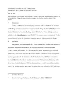 Order Granting Approval of a Proposed Rule Change Relating to the Collecting of Fees for Services Provided by Other Entities; Rel. No[removed], File No. SR-FICC[removed]