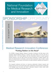 9-10 SEPTAustralian National Maritime Museum . Sydney NSW SPONSORSHIP OPPORTUNITY