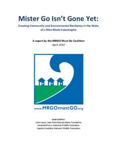 Mister Go Isn’t Gone Yet: Creating Community and Environmental Resiliency in the Wake of a Man-Made Catastrophe A report by the MRGO Must Go Coalition April 2010