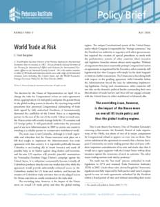 Policy Brief 08-5: World Trade at Risk