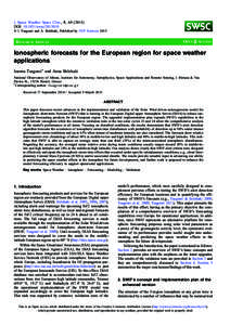 J. Space Weather Space Clim., 5, A9DOI: swsc Ó I. Tsagouri and A. Belehaki, Published by EDP Sciences 2015 OPEN