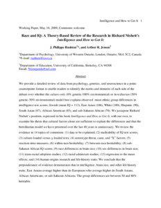 Educational psychology / Race and intelligence / Intelligence quotient / Flynn effect / Arthur Jensen / The Bell Curve / G factor / Richard Lynn / IQ and Global Inequality / Intelligence / Eugenics / London School of Differential Psychology