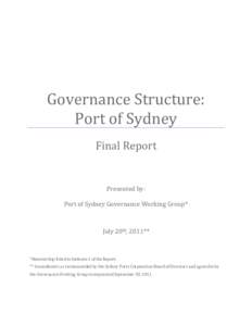 Governance Structure: Port of Sydney