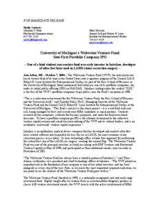Microsoft Word - Release WVF Intralase IPO FINAL[removed]doc