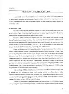 REVIEW OF LITERATURE eolnt of$iontltic hfom.tioo cotenits th. gpdic dlrsis dd .stnaion ofwio6 ge*ri. p.rurc.s ed @nlo6b of8ln.tic widion in btlod *hd fot gnin vkld md s vriour.ondF.! he b..n *ll deud.nr.i, Ho*Fr, rh. ndt