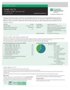 ON MARCH 27, 2014  FUND FACTS DESJARDINS QUÉBEC BALANCED FUND (S-CLASS UNITS)