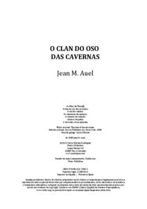 O CLAN DO OSO DAS CAVERNAS Jean M. Auel