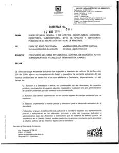 ALCAIDÍA MAYOR DE BOGOTÁ D.C. SECRETARIA DISTRITAL DE AMBIENTE Radicación: 2016IE57231 AL RESPONDER CITE ESTE NUMERO