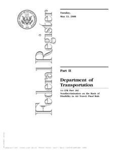 United States administrative law / Aviation law / Aviation safety / Notice of proposed rulemaking / Air Carrier Access Act / Federal Aviation Administration / Federal Register
