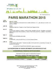REF: PAR[removed]PARIS MARATHON 2015 ABRIL MIE. 08