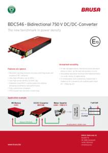 BDC546-Bidirectional 750V DC/DC-Converter The new benchmark in power density E13  Unreached versatility