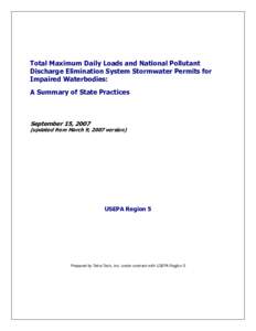 Water / Total maximum daily load / Clean Water Act / Stormwater / Surface runoff / Storm drain / Water quality / IDEAL model / Best management practice for water pollution / Water pollution / Environment / Earth