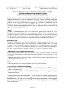 Endangered Species Advisory Leaflet No. 4 (Revised) Ref. : AF CON[removed]Date : Dec 2006 Agriculture, Fisheries and Conservation Department Endangered Species Protection Division