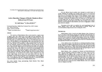 Proceedings of the Seventh International Conference on the Mediterranean Coastal Environment, MEDCOAST 05, E.Özhan (Editor), 25-29 October 2005, Kuşadası, Turkey