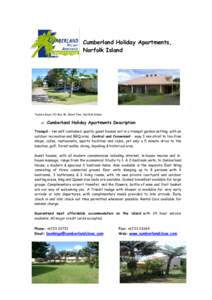 Cumberland Holiday Apartments, Norfolk Island Taylors Road, PO Box 46, Burnt Pine, Norfolk Island  ? Cumberland Holiday Apartments Description