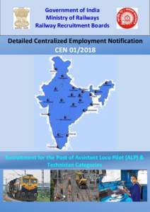 Government of India Ministry of Railways Railway Recruitment Boards Detailed Centralized Employment Notification