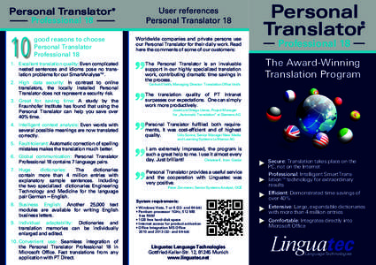 Personal Translator  ® Professional 18