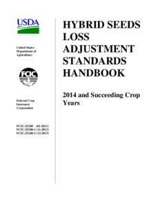 United States Department of Agriculture Federal Crop Insurance