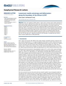 PUBLICATIONS Geophysical Research Letters RESEARCH LETTER[removed]2014GL059875 Key Points: • There is strong anisotropy just outside