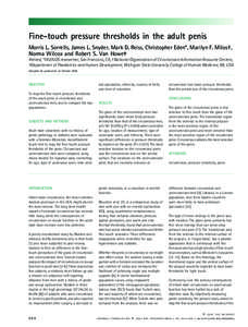 Sexual Medicine FINE-TOUCH PRESSURE THRESHOLDS IN THE ADULT PENIS SORRELLS et al.