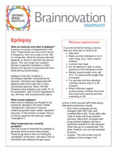 Epilepsy What are seizures and what is epilepsy? A seizure is a burst of hyperactivity in the brain. These bursts can vary a lot in terms of frequency, from one a year to over 100 in a single day. What the seizure looks 