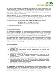 Microsoft Word - Stellenausschreibung Betriebsleiter Saal AW mit BGS[removed]docx