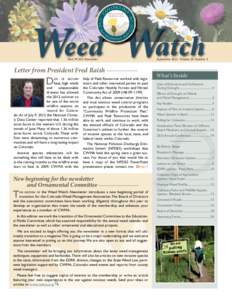 Weed Watch The CW Th CWMA WMA Newsletter N l tt