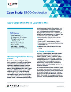 Business / Energy conservation / Energy service company / ESCO Corporation / Oracle Corporation / Oracle Database / RWD / Conference room pilot / Acceptance testing / Software testing / Technology / Software