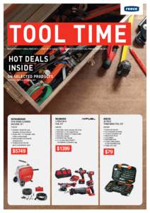 TOOL TIME  Reece PRODUCT catalogueJUNE to 31 AUGUSTWhile STOCKS LAST. All prices include GST. HOT DEALS INSIDE