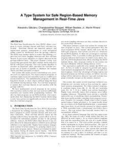 Memory management / Real time Java / Garbage collection / Region-based memory management / Reference counting / Garbage / Object database / Thread / Memory leak / Computing / Software engineering / Computer programming