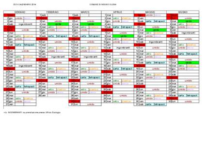 ECO-CALENDARIO[removed]COMUNE DI INDUNO OLONA GENNAIO 1