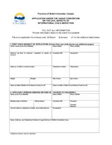 Application Under the Hague Convention on the Civil Aspects of International Child Abduction - Province of British Columbia - Canada (Jan 8, 2013)