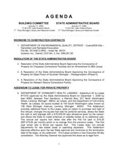 AGENDA BUILDING COMMITTEE 1st January 11, [removed]:00 A.M. Lake Superior Room